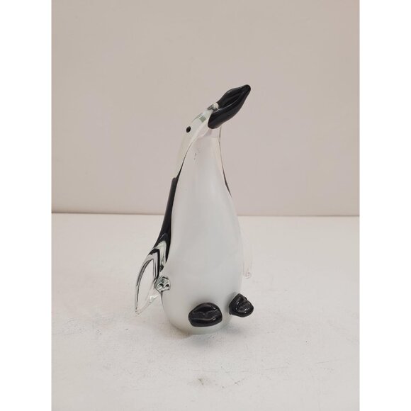 Murano Glass Penguin Large Emperor Penguin Sculpture Murano Italy Sommerso - Picture 3 of 10